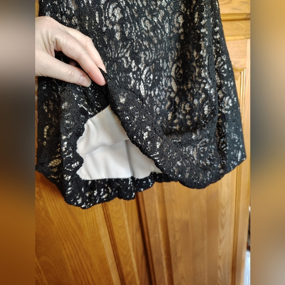 White House Black Market Strapless Dress with Black Lace - Picture 3 of 7